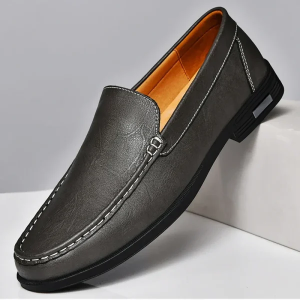 Scarpe da uomo in vera pelle Slip on Office Scarpe formali da uomo Abito da festa di nozze Calzature Breath Driving Mocassini pigri Mocassini 4