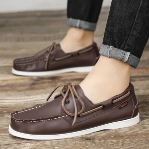 Scarpe casual da uomo in vera pelle Mocassini da uomo di moda Scarpe da guida piatte da uomo morbide e comode 2025 Nuove scarpe per il tempo libero da uomo 1