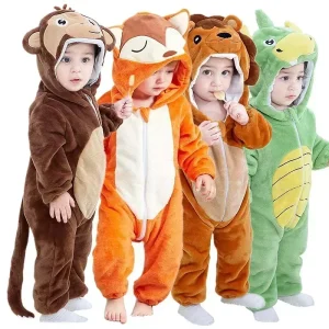 Pagliaccetti per bambini Inverno Kigurumi Costume da leone per ragazze Ragazzi Bambino Animale Tuta Abbigliamento infantile Pigiama Tute per bambini Ropa Bebes 1