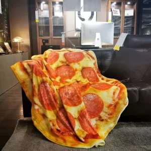 1 coperta in flanella morbida e calda con stampa pizza per tutte le stagioni, perfetta per divano, divano, ufficio, letto, campeggio e viaggi 1