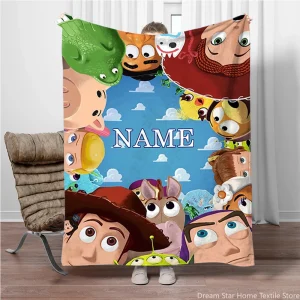 Nome personalizzato Coperta personalizzata 3D Toy Story Disney Cartoon Coperte morbide Coperta calda Coperta per letti Divano Casa Camera da letto 1
