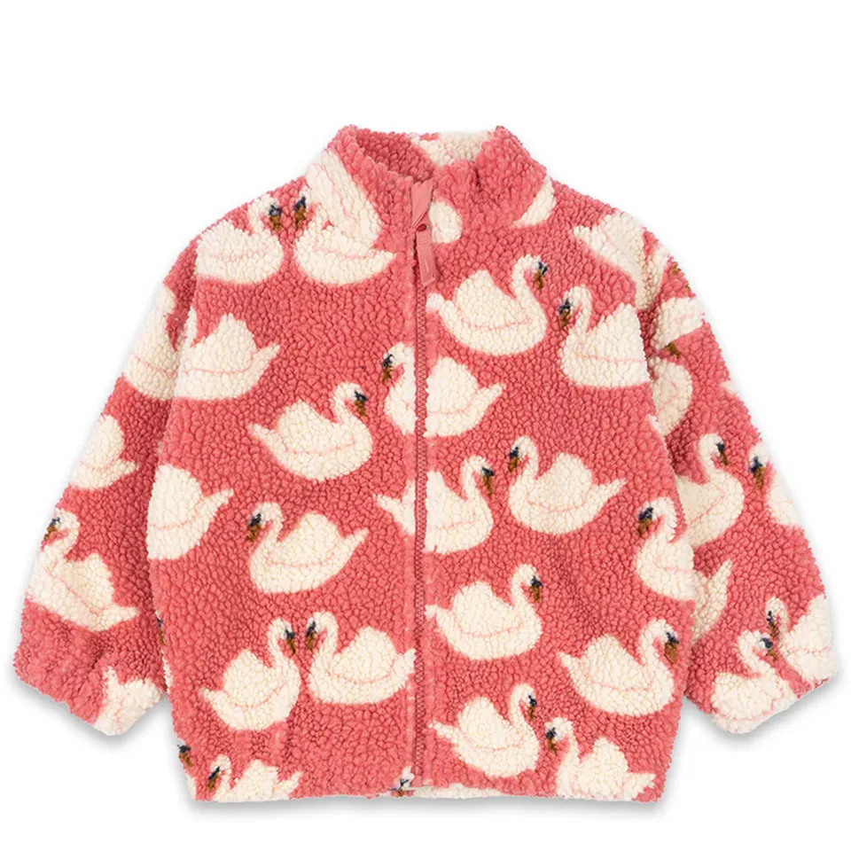 Konges Slojd Inverno Neonate Giacche di lana d'agnello Abbigliamento per bambini Ragazze Cartoon Gattino Swan Beetle Capispalla Ragazzi Cappotti a righe 1-9Y 5