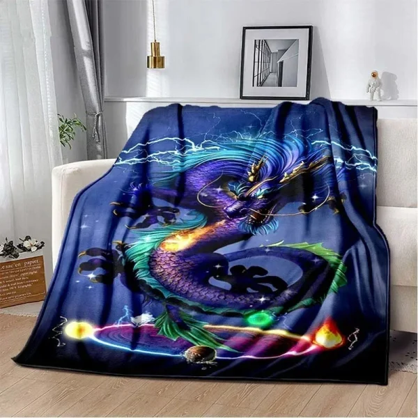 Coperte da tiro alla moda con drago cinese, copriletti morbidi in flanella calda e accogliente per divano letto, viaggi, campeggio, regali di compleanno di Natale 6