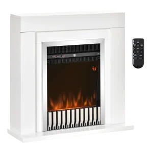HOMCOM camino elettrico 1000/2000W timer remoto fiamma 1