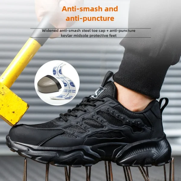 scarpe antinfortunistiche ultraleggere scarpe da ginnastica da lavoro traspiranti con punta in ferro bianco per donna scarpe da lavoro antiscivolo da uomo comode stivali antinfortunistici 2