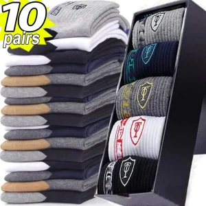 10 paia di calze sportive in cotone traspirante da uomo in fibra di bambù autunno e inverno calzini da uomo assorbimento del sudore deodorante business Sox 1