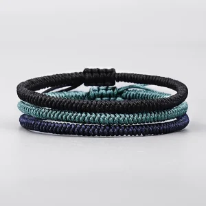 Braccialetti e braccialetti con filo tibetano, amore buddista tibetano, portafortuna, per donna, uomo, nodi fatti a mano, braccialetto di corda Budda 1