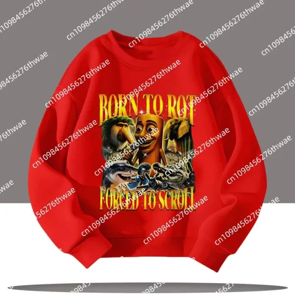 Maglione girocollo per bambini italiano danneggiato al cervello con stampa Tung Tungtung Sahur per abbigliamento sportivo divertente per ragazzi autunno/inverno a maniche lunghe 6