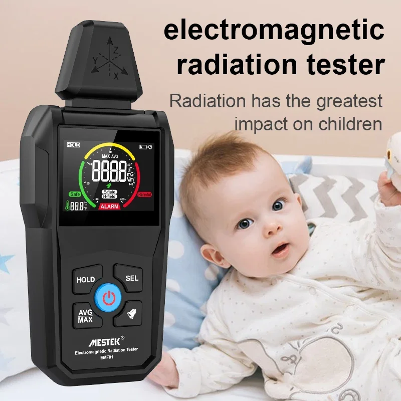 Mestek Misuratore EMF Rilevatore di radiazioni di campo elettromagnetico Tester EMF per rilevatore EMF domestico Attrezzatura per la caccia ai fantasmi Strumento professionale 2