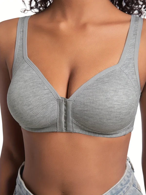 Reggiseno da donna Chiusura frontale senza ferretto Tinta unita Coppe fisse a copertura totale Più considerate per persone di mezza età e anziane individuali 1