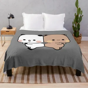 DuDu Bear and BuBu Panda Cute Couple coperte per coperte per bambini pesanti per dormire grandi coperte di peluche
