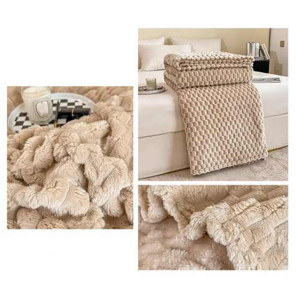 Coperta in pile di corallo Coperta in velluto spesso e resistente Elegante coperta in velluto di pile di corallo Caldo peluche Comfort Tartaruga dorata per accogliente 4