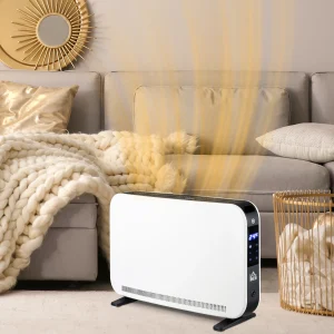 Riscaldatore elettrico HOMCOM 1830-2180W con 3 modalità di riscaldamento bianco 1