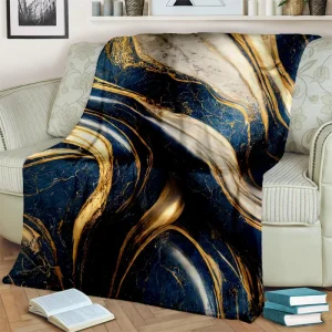 3D lussuoso colore blu verde oro marmo modello coperta, coperta morbida per la casa camera da letto letto divano copertura da viaggio coperta bambino 1