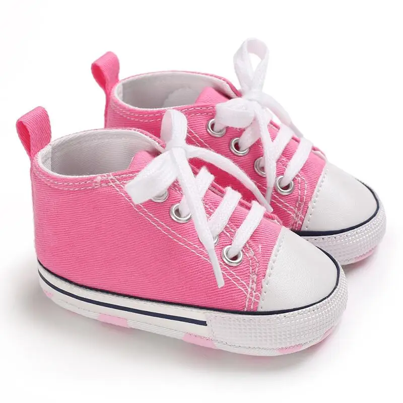 Toddler neonato First Walker Toddler suola morbida scarpe da passeggio antiscivolo scarpe da bambino ragazzi neonate scarpe da ginnastica Casual classiche in tela 4