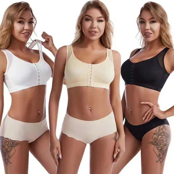 Donne chirurgia Post-chirurgica anteriore aperto supporto completo reggiseno di recupero Non imbottito senza ferretto Post aumento del seno reggiseno operatorio 2