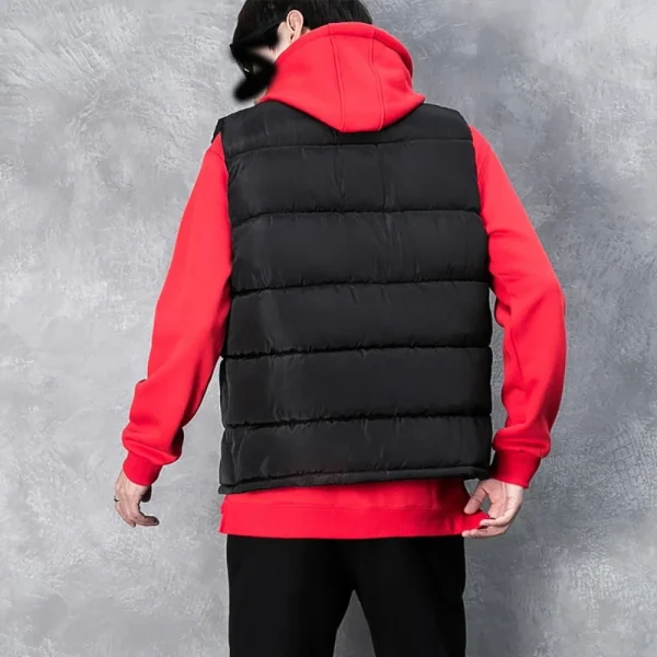 Giacca da gilet da uomo Giacche calde senza maniche Cappotto invernale con cerniera impermeabile Colletto alla coreana autunnale Gilet casual Abbigliamento di marca 6