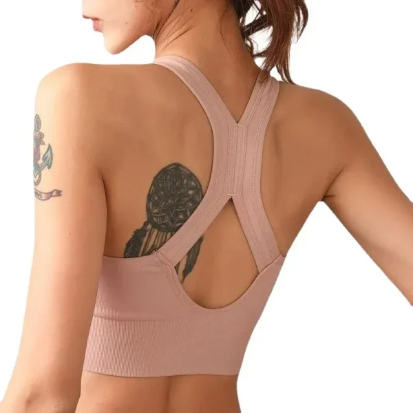 CZGUKE Reggiseno sportivo da corsa Fitness Cerniera frontale Intimo da donna Shockp tetto Top Reggiseno Reggiseno yoga traspirante senza cuciture 2