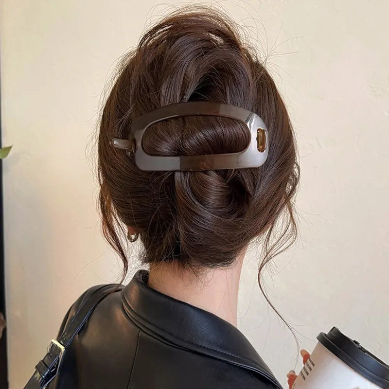 Eleganti semplici fermagli per capelli ovali vuoti coreani fermagli per capelli spessi mollette forcine per donne accessori per capelli copricapo per ragazze regali 5