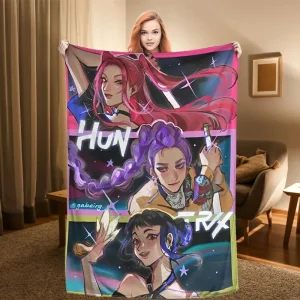 1pc D-evil-Hu-nter Anime Coperta di flanella Morbida e confortevole Decorazione della casa Copriletto Calore invernale Decorazione di Halloween Festa 1