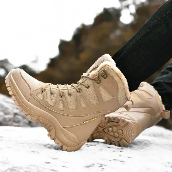 Stivali invernali donna Super Warm Plus Size 36-46 stivali da moto a metà polpaccio scarpe calde con plateau in peluche Zapatos Para Mujer 6