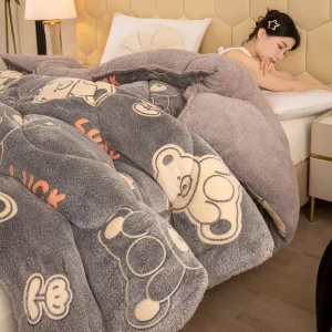 Biancheria da letto invernale Coperta trapuntata spessa Trapunta calda in pile di flanella ispessita per le notti fredde Set piumini da letto Trapunte le coperte 1