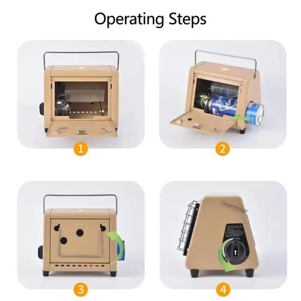 1.5KW Stufa A Gas Portatile Riscaldamento barbecue cottura 2In1 Stufa A Gas Da Campeggio Tenda Riscaldatore Riscaldatore Propano Per La Casa Tenda Esterna Picnic 5