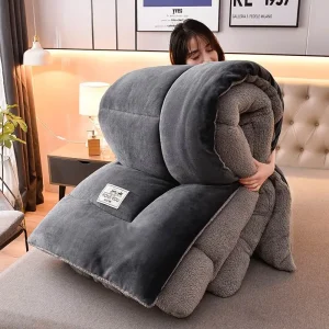 Trapunta invernale coperta Double Sided velluto agnello Cashmere letto matrimoniale trapunte King Queen Full Size letto piumino addensato nucleo consolatore 1