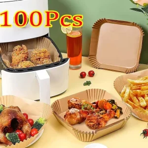 50/100pcs Quadrato Airfryer Carte Antiaderente Carta Usa E Getta Grande Friggitrice Ad Aria Usa E Getta Alimenti Per Uso Domestico Cucina Assorbimento di Olio 1
