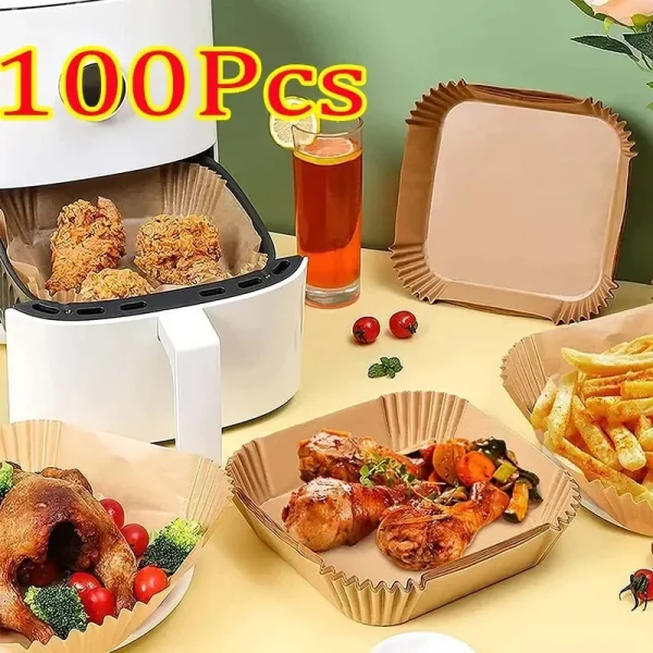 50/100pcs Quadrato Airfryer Carte Antiaderente Carta Usa E Getta Grande Friggitrice Ad Aria Usa E Getta Alimenti Per Uso Domestico Cucina Assorbimento di Olio 1