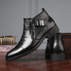 Stivaletti da uomo autunnali di alta qualità Plus Size 48 Stivali eleganti da uomo Scarpe a punta in pelle casual da lavoroStivali Chelsea da uomo 1