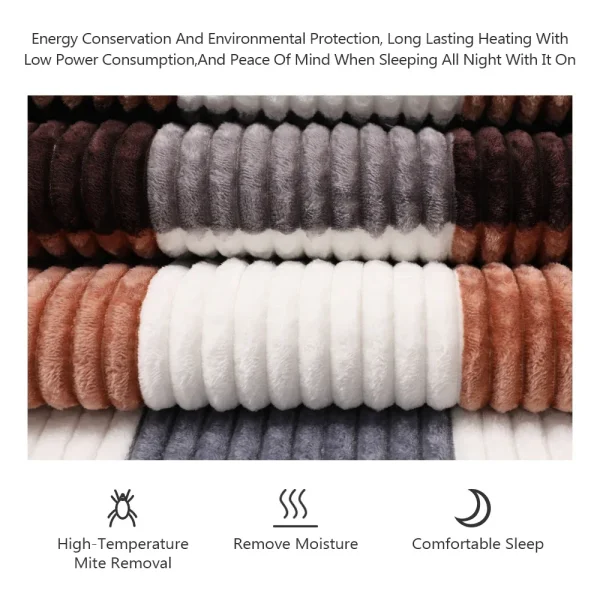 220V Coperta Elettrica Tessuto di Velluto A Coste Più Spessa Riscaldatore Più Caldo Coperta Riscaldata Termostato 1-9 marce Coperta di Riscaldamento Elettrico Spina UE 3