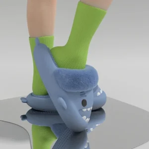Pantofole da donna con squalo diapositive piattaforma invernale caldo soffice sandalo casa nuvola clapper scarpe da camera morbide bambini peluche per interni ragazzo ragazza 1
