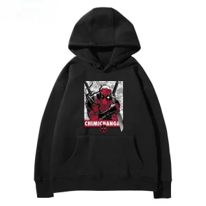Felpa da uomo calda autunno e inverno Marvel Deadpool, felpa con cappuccio casual e comoda, abbigliamento da uomo alla moda 1