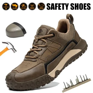 Stivali antinfortunistici da uomo Scarpe indistruttibili Sneakers Stivali protettivi con punta in acciaio Anti-smash Anti-puntura Scarpe antinfortunistiche da lavoro antiscivolo 1
