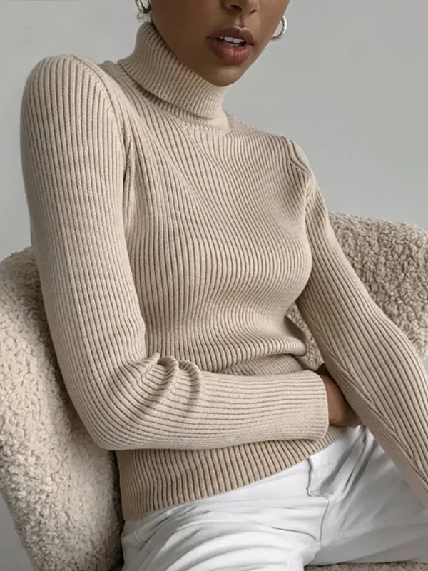 Maglione dolcevita autunnale da donna Pullover morbidi lavorati a maglia Maglioni di cashmere Maglioni morbidi di base Camicetta basic femminile Novità 2