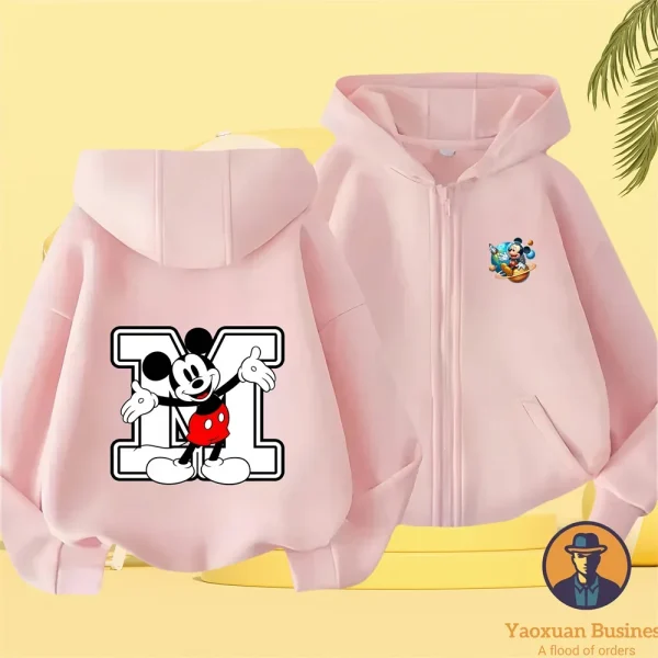 Felpe con cappuccio stampate Disney Topolino, felpe alla moda Disney, felpe con cerniera casual da uomo e da donna, felpe 5