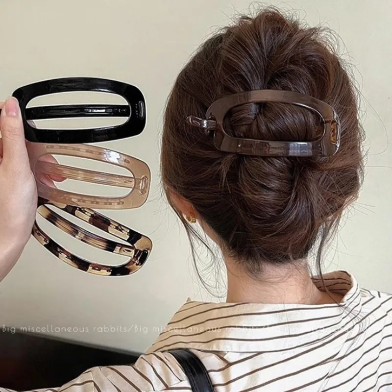 Eleganti semplici fermagli per capelli ovali vuoti coreani fermagli per capelli spessi mollette forcine per donne accessori per capelli copricapo per ragazze regali 4
