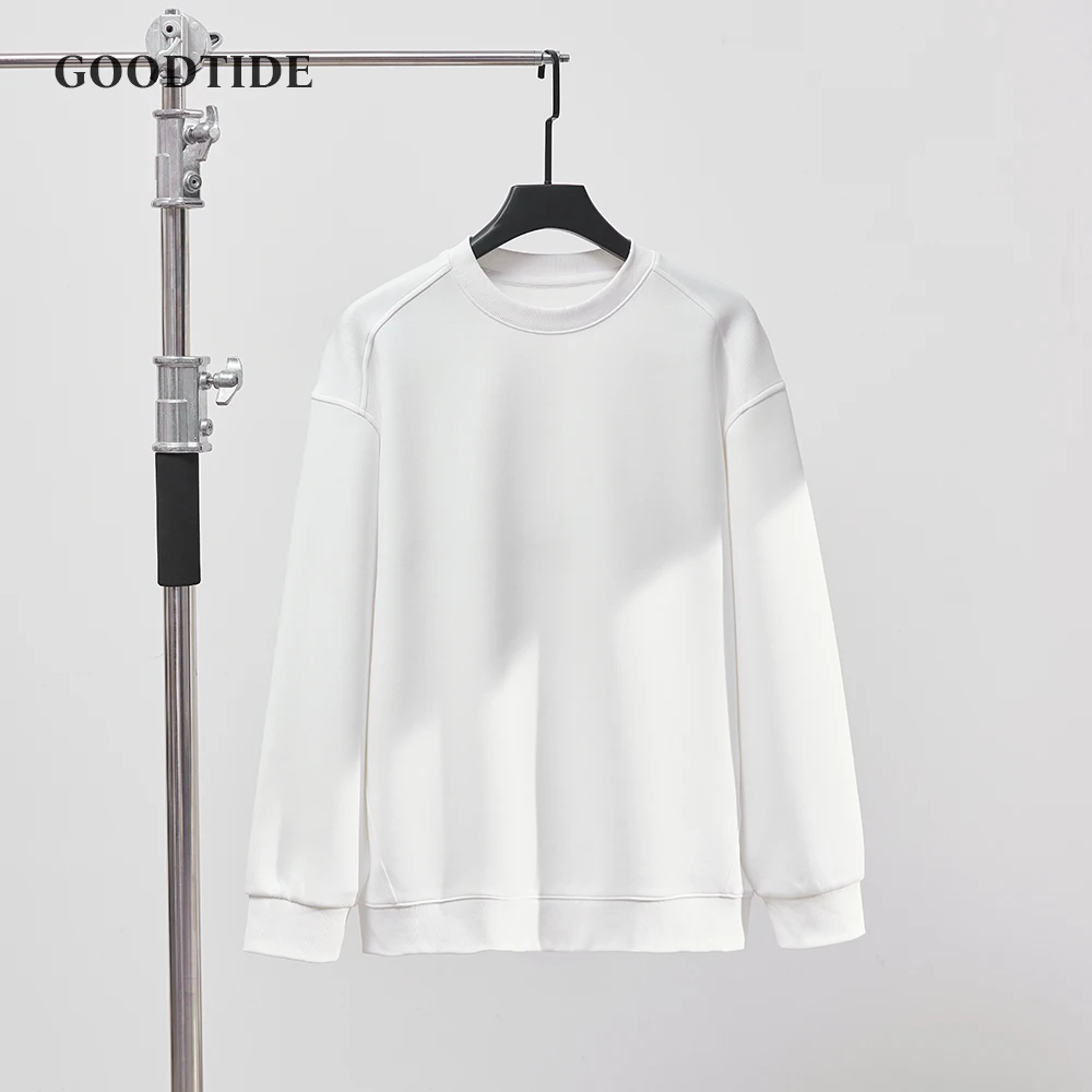 Felpa con cappuccio da uomo vintage in tinta unita Jaet Autunno Casual Loose Fit Youth Faion Long Sve round Ne Felpa per coppie Pullover 3