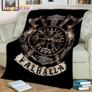 Viking Norse mitologia Fenrir Crow coperta, flanella coperta per la casa camera da letto divano letto Picnic ufficio escursionismo tempo libero pisolino regalo 1