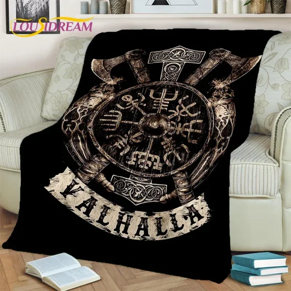Viking Norse mitologia Fenrir Crow coperta, flanella coperta per la casa camera da letto divano letto Picnic ufficio escursionismo tempo libero pisolino regalo 1