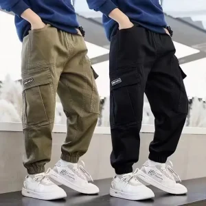 Pantaloni da lavoro casual per ragazzi 8-15 anni Primavera Autunno Nuovo stile Pantaloni lunghi per bambini di medie dimensioni Pantaloni per il tempo libero da ragazzo 1