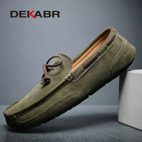 DEKABR Scarpe da uomo in vera pelle di marca di lusso Casual Slip On Mocassini formali da uomo Mocassini Scarpe da guida maschili Mocassini caldi 4
