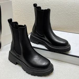 2024 nuove donne con la suola spessa scarpe comode invernali da donna eleganti moda autunnale stivali corti con la suola spessa scarpe da esterno per le donne 1