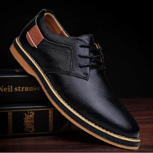 Scarpe eleganti in pelle da uomo Oxford Brogue stringate Scarpe casual da uomo italiane Scarpe Chelsea piatte alla moda Scarpe da lavoro in pelle di lusso 1