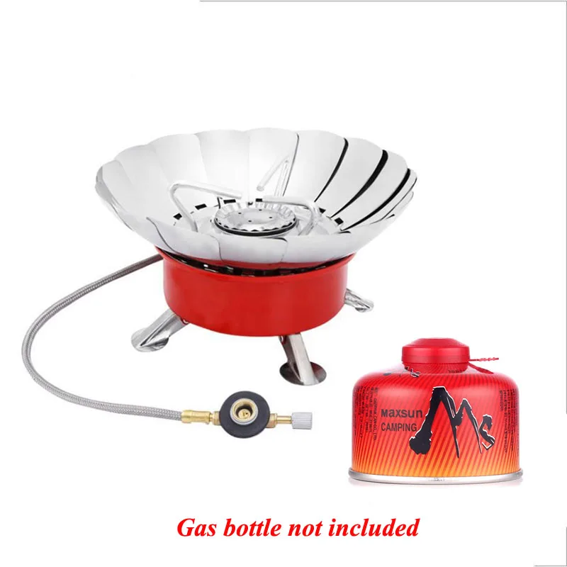 Mini riscaldatore pieghevole portatile da esterno campeggio bruciatore di loto fornello da cucina riscaldamento pieghevole Furance testa carta fornello a gas a prova di vento 3