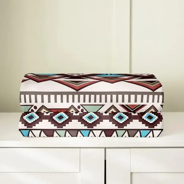 Coperta da tiro in pile di flanella con decorazioni occidentali, coperta da letto Boho da Cowboy Wild West per tutte le stagioni coperta sfocata tribale urbana per 4