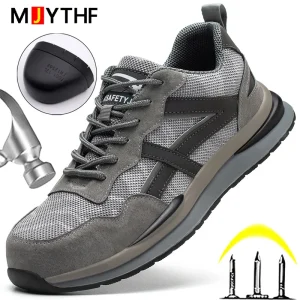 Scarpe antinfortunistiche da lavoro antiscottatura Scarpe da uomo con punta in acciaio standard europeo Scarpe da lavoro di marca indistruttibili Scarpe da ginnastica a prova di puntura 1