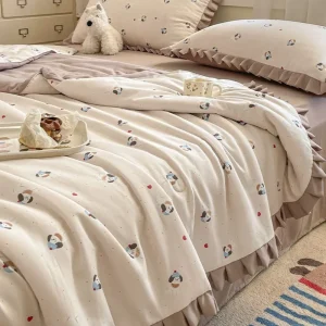La trapunta estiva in garza a doppio strato con il nucleo della trapunta stampato a fumetti è adatta per camere da letto, appartamenti singoli/doppio 1