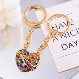 Arcobaleno Amore Delfino Ali d'angelo Brillante strass Farfalla Migliore amico Ciondolo per coppia Borsa Porta auto Airpods Box Gioielli 1